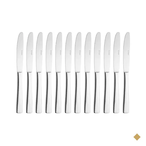 Jogo 12 Facas de Mesa Aço Inox 23,5cm Pisa Wolff Jantar Almoço Mesa Posta
