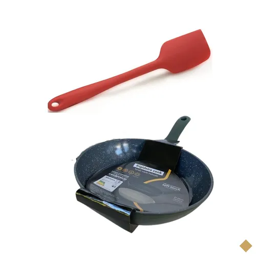 Frigideira Indução rev. ceramico 24 cm - Jade - espatula