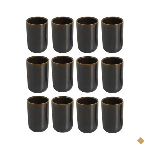 Conjunto 12 Copos Yunomi 5,5x8cm Porto Brasil Cerâmica Azul Oceano Oriental…
