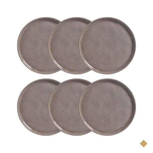 Conjunto 6 Pratos Para Sobremesa Bio Shimeji 21cm Cinza Porto Brasil Cerâmica…