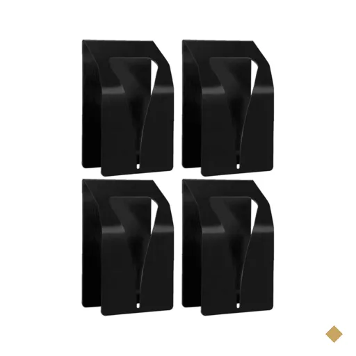 4 Ganchos Inox Preto 5x8cm Penduradores de Toalha Mini Organize Masutti Copat