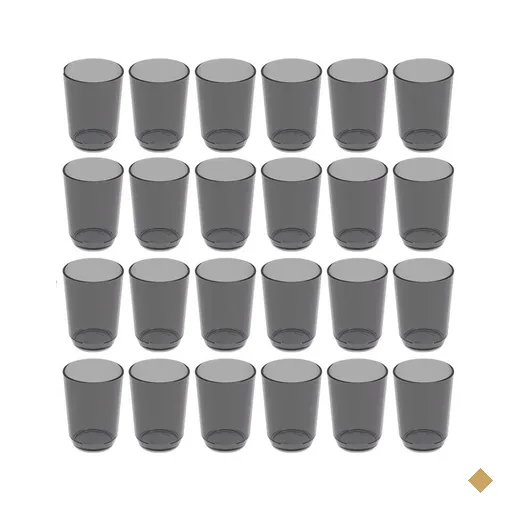Conjunto 24 Copos Crippa 500ml Plástico Fumê Suco Água Bebidas Escolar 