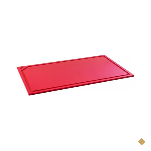 Tabua Corte Canaleta polietileno Vermelha - 60 x 40 - Carne