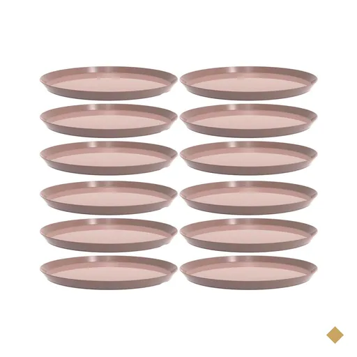 12 Bandejas Redonda 34cm Amêndoa Servir Bar Restaurante Bubble Crippa