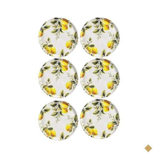 Jogo 6 Pratos De Sobremesa Bio Limonata 21,5cm Porto Brasil