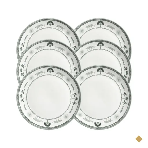 Jogo 6 Pratos Rasos Stoneware Exótica 26,5cm Porto Brasil Mesa Posta Branco…