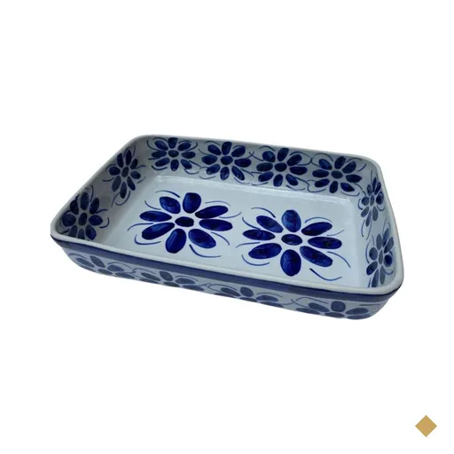 Travessa de Porcelana Pintada a Mao 33 X 22 X 6 CM