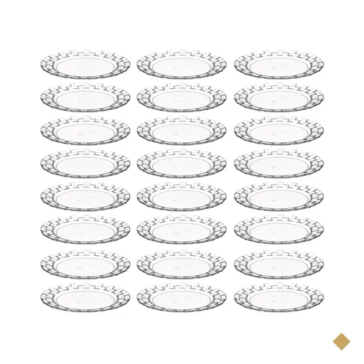 24 Pratos Médios Transparente Crippa para Servir Sobremesa Doces Mesa Posta…
