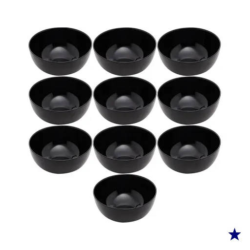 10 Tigelas Vidro Opalino 300ml Diwali Black 12x5cm Cumbuca Shimeji Saladas