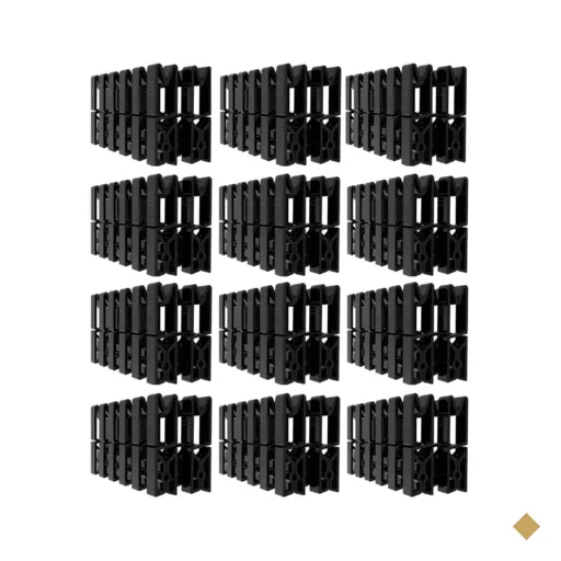 144 Prendedores Grampos de Roupas Lavanderia Preto Crippa Plástico