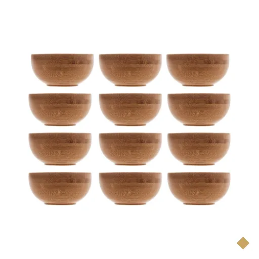 Bowls de Bambu 12 Peças Restaurante Bar Molheiras Redondas Petisco Verona Lyor