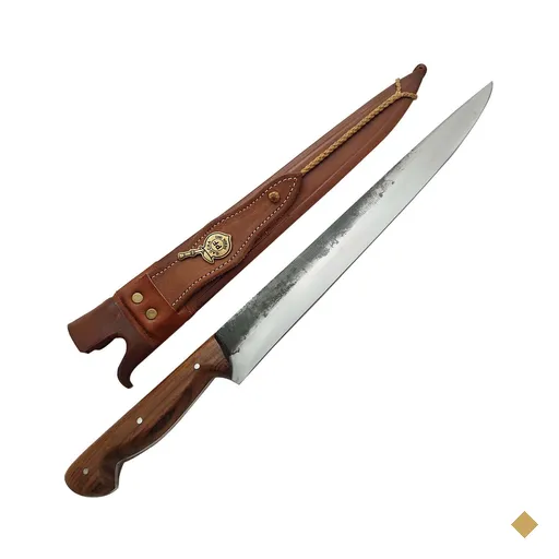 Faca Javalizeira Artesanal 12' Aço Carbono 1070 Caça Javali Rustica Brut Forge