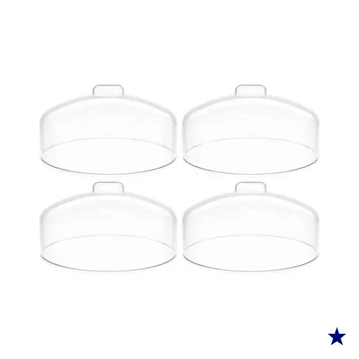 4 Cúpulas para Prato de Bolo Natural Tampa de Plástico 31cm Haus Concept
