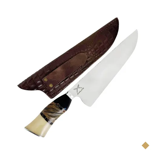 Faca Larga Picanheira 10' Inox Artesanal Churrasco Cabo Misto Trabalhado…