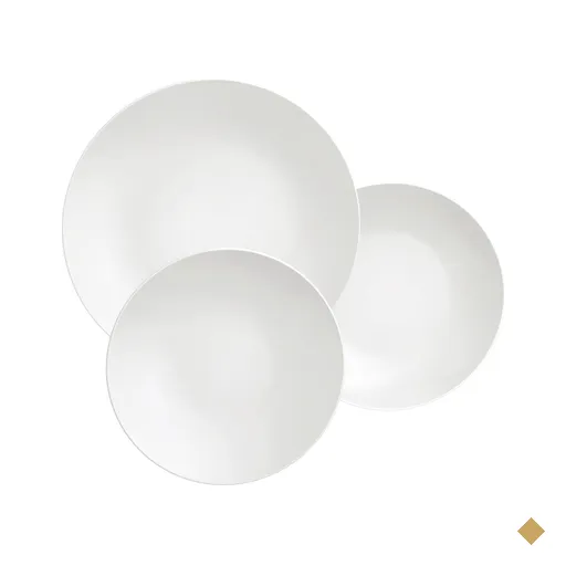 Jogo de Pratos 12 Peças Tramontina Porcelana Branco Sobremesa Raso Fundo