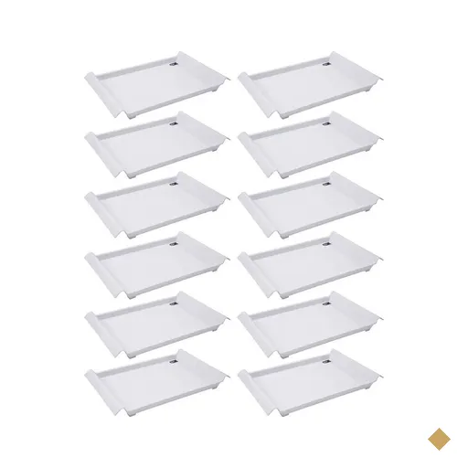 12 Bandejas de Servir com Alças 34x19cm Brancas Restaurante Café da Manhã…