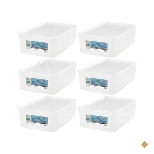 Kit Com 6 Caixas P/ Sapatos Tampas Ventiláveis Plástico Ordene Organizadores…