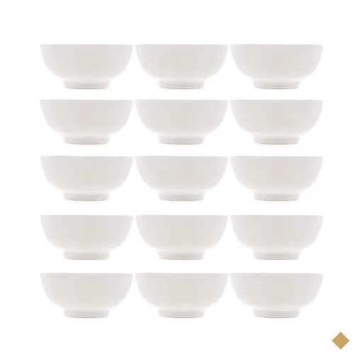 15 Bowls de Porcelana Branca Lyor 540ml Cumbucas Clean para Açaí Restaurante…