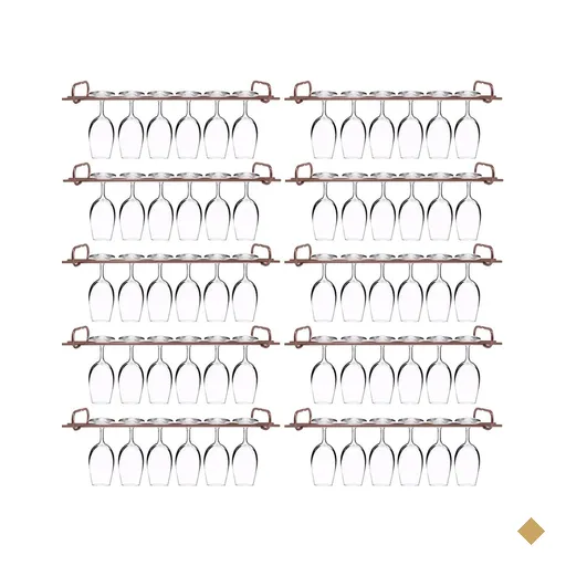 Kit 10 Rose Gold Organizadores Suportes De Taças 42cm Porta Taças Retos