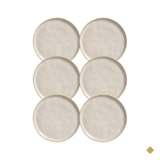 Jogo 6 Pratos 21cm Cerâmica Off White Porto Brasil Para Sobremesa Mesa Posta…
