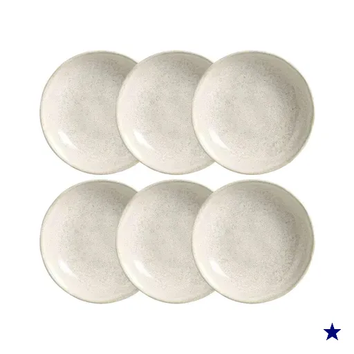 Jogo 6 Pratos Fundos 25cm 830ml Bio Vanilla Orgânico Cerâmica Porto Brasil…