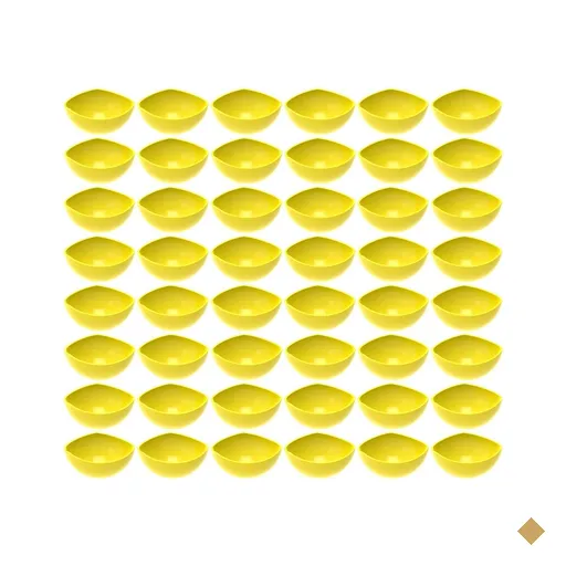48 Potes de Sobremesa Doces Amarelo Plástico 265ml  Hotel Restaurante Buffet…