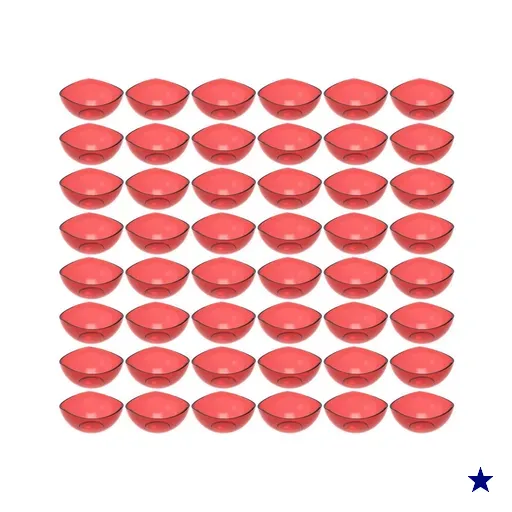 48 Potes de Sobremesa Vermelho Transparente Doces Plástico Hotel Restaurante…