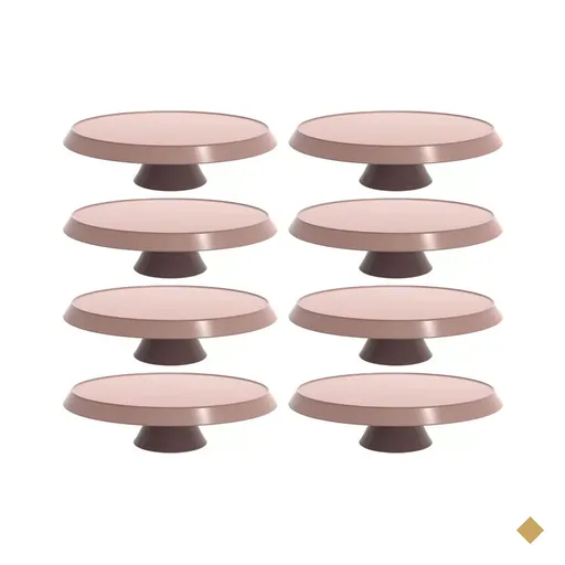 8 Boleiras com Pé Amêndoa Tortas Doces 30cm Bubble Crippa Suporte Mesa Evento