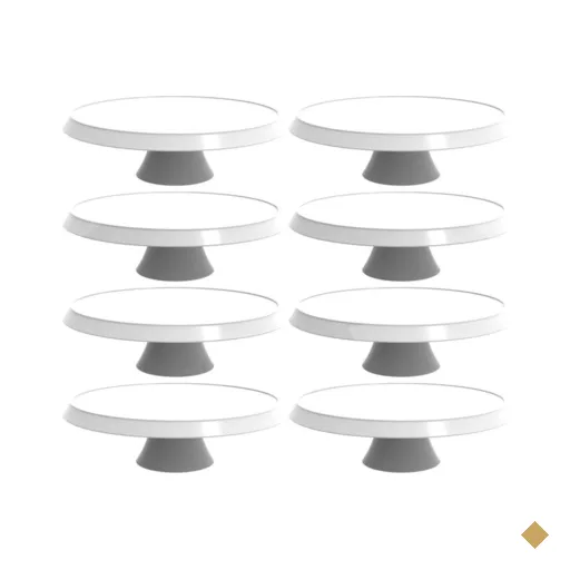 Kit 8 Bases Porta Bolo 30cm com Pé Confeitaria Padaria Crippa Branca Tortas…