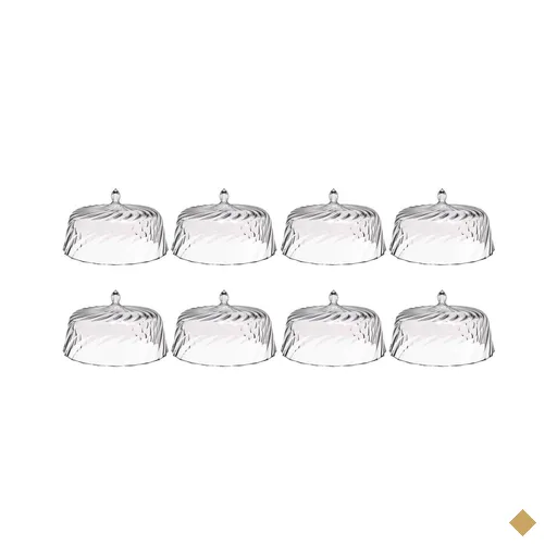 8 Cúpulas de Plástico 25cm Transparente para Bolos Tortas Doces Pratos Glassy…