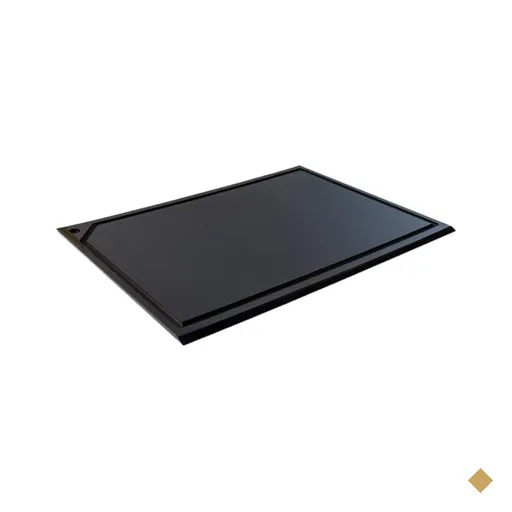 Tábua Corte Canaleta polietileno Preta - 60 x 50 - Churrasco