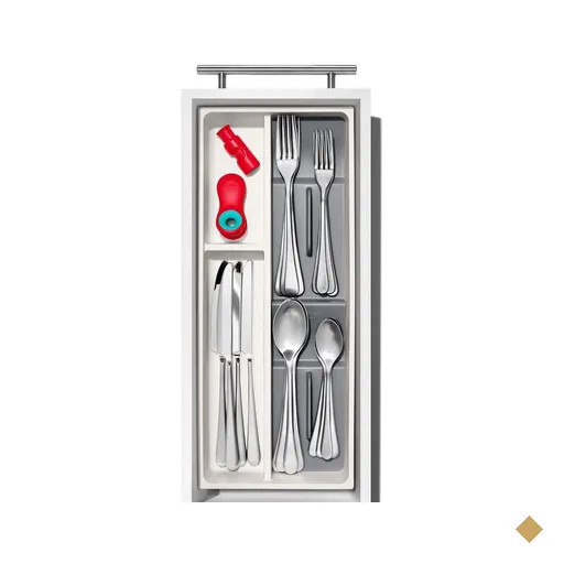 Organizador de Talheres para Gaveta Expansível com 3 Compartimentos 6x41x14cm…
