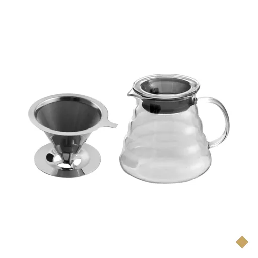 Kit Jarra vidro e filtro para café Compativel com V60