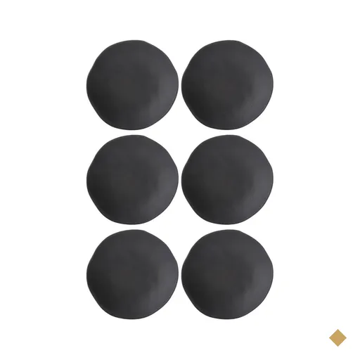 Jogo 6 Pratos Fundos Orgânicos Preto Matte 600ml Porto Brasil Caldos Sopas