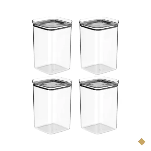 Kit 4 Potes Organizadores Porta Mantimentos 3,5L Hermético Ou Linha Block…