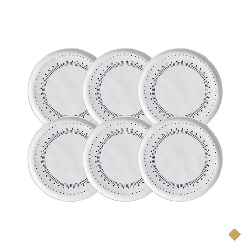 Jogo 6 Pratos Rasos de Jantar 27,5cm Cerâmica Stoneware Arte