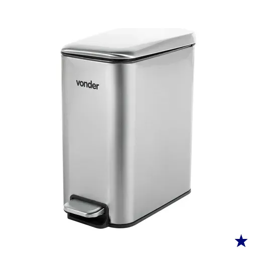 Lixeira Retangular 5l Inox Vonder