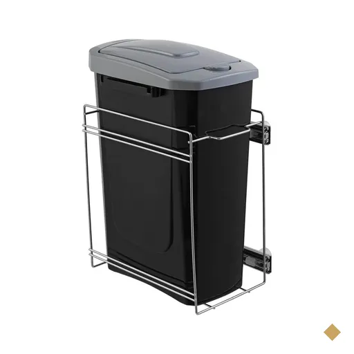 Lixeira de Embutir Preta Masutti Deslizante para Cozinha 15l com Tampa Click…