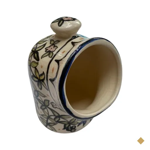 Saleiro Boca M Acoriano Ceramica Pintada - Fundo amarelado