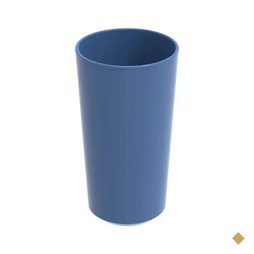 Kit 48 Copos de Plástico Altos 500ml Refeitório Escola Crippa Azul Madrugada