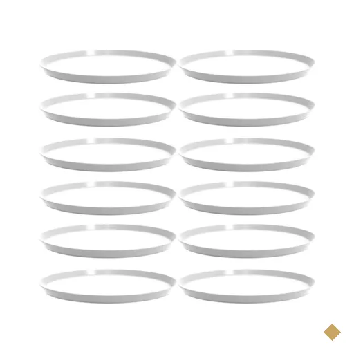 Kit 12 Bandejas Redondas para Servir 34cm Brancas Restaurante Bar Lanchonete…
