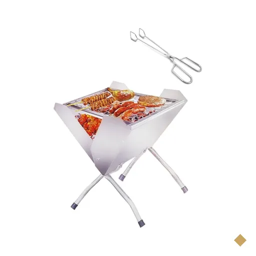 Churrasqueira à carvão, Portátil de inox com pinça grelhados