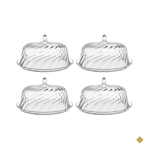 Kit 4 Porta Bolo com Cúpula 30cm Transparente Boleira Glassy Crippa Doces…