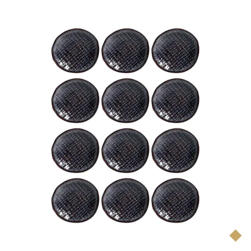 Jogo 12 Ramekins Cerâmica Juta Azul Titanium 11x2cm Redondo Orgânico Porto…