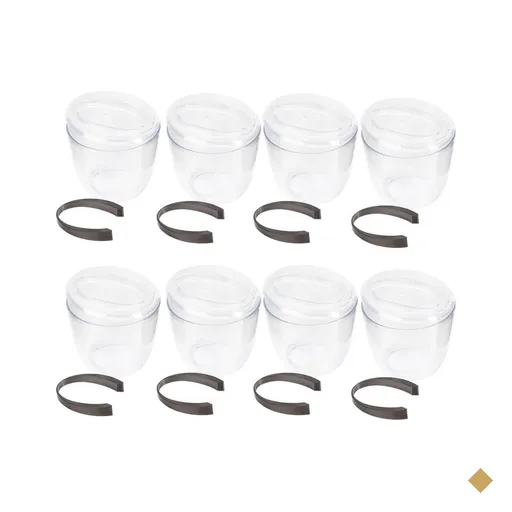 8 Baldes de Gelo com Tampa e Pegador 1,9L Transparente Crippa Plástico…