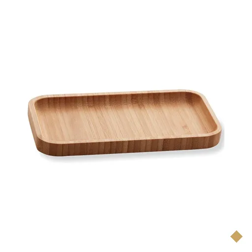 Kit 20 Bandejas de Bambu Retangular p/ Cozinha 20x10cm Petisqueiras Multiuso…