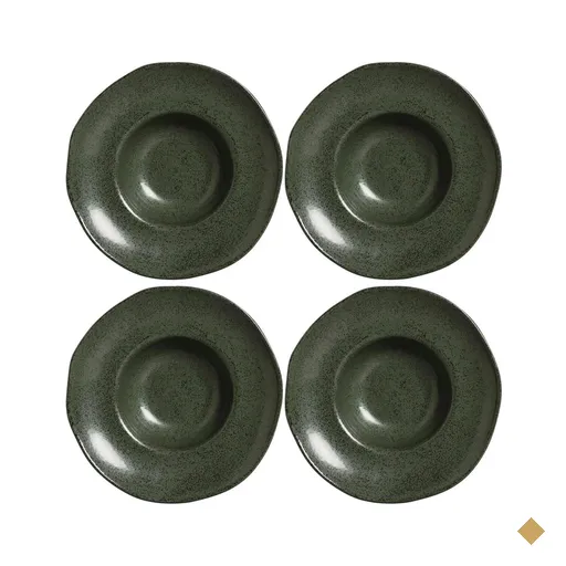 Conjunto 4 Pratos para Risotos Massas Porto Brasil Greenery 340ml Cerâmica…