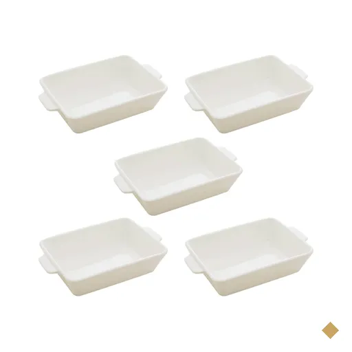 Kit 5 Travessas Porcelana Branca 750ml Lyor Refratários Serv