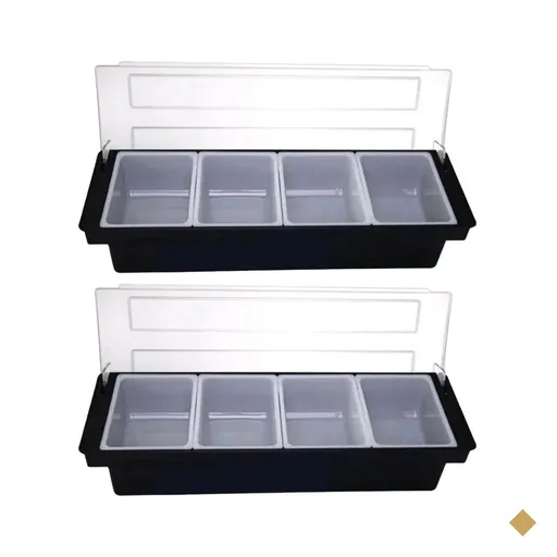 Kit 2 Porta Condimentos 4 Divisórias Profissional Weck Barman Organizador…