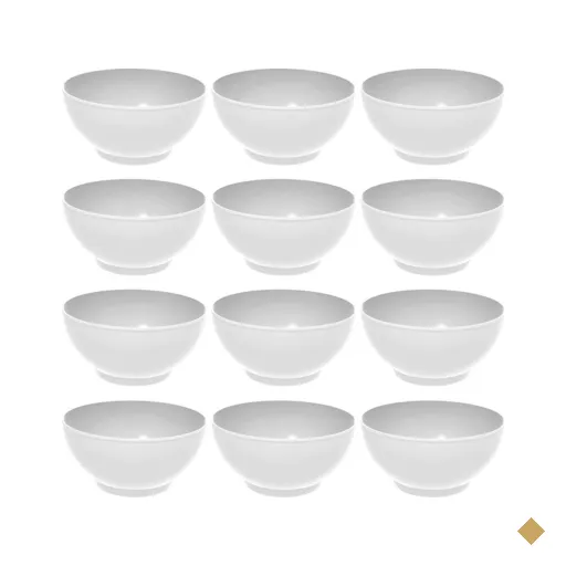 Kit 12 Tigelas Grandes Crippa Servir 3,1L Branco Salada Sobremesa Restaurante